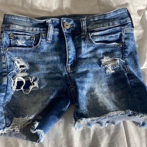 American Eagle navy blue ripped shorts